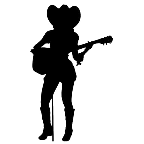 SS11196 Female Guitar Player Silhouette Cardboard Cutout Standee Standup