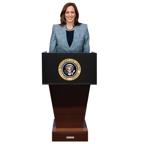 SC2478 Star Cutouts VP Kamala Harris at Presidential Lectern Podium Cardboard Cutout Standee