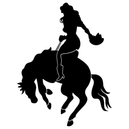 SS11208 Rodeo Woman on Bucking Horse Silhouette Cardboard Cutout Standee Standup