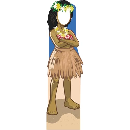 SS11214 Hawaiian Hula Dancer Girl Stand in Cardboard Cutout Standee Standup