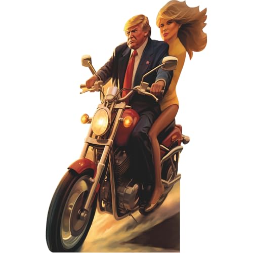 H38241 Donald Melania Trump Biker Motorcycle Cardboard Cutout Standee Standup