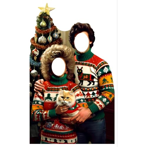 SS11146 Ugly Sweater Couple Stand in Cardboard Cutout Standee Standup