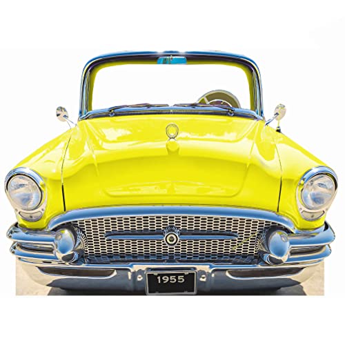 SS11043 Classic Yellow Car Coupe 1955 Stand in Cardboard Cutout Standee Standup