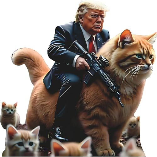 H38225 Pets for Donald Trump Cat M16 Rifle Cardboard Cutout Standee Standup